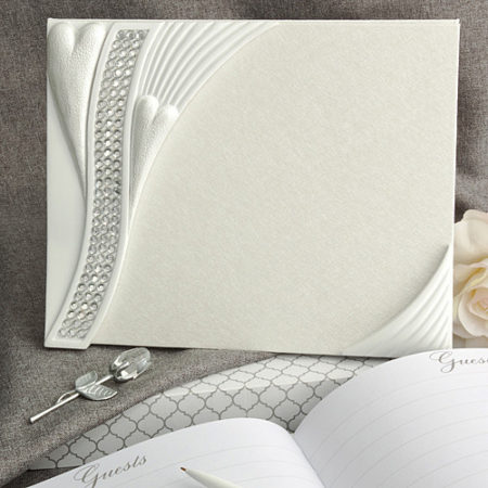 GUEST BOOK DOUBLE HEART DIAMOND